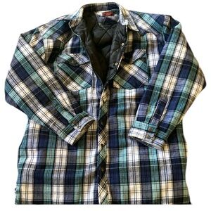 FiveBrothers Plaid Quilted Men's Shacket, XLTALL